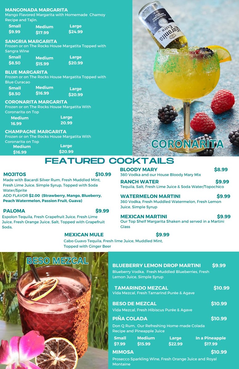 Pedro's Bay St.Louis menu board