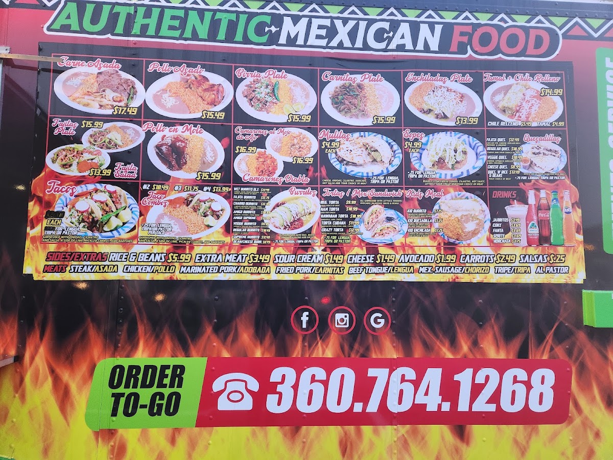 El Taco Amigo 3 menu board