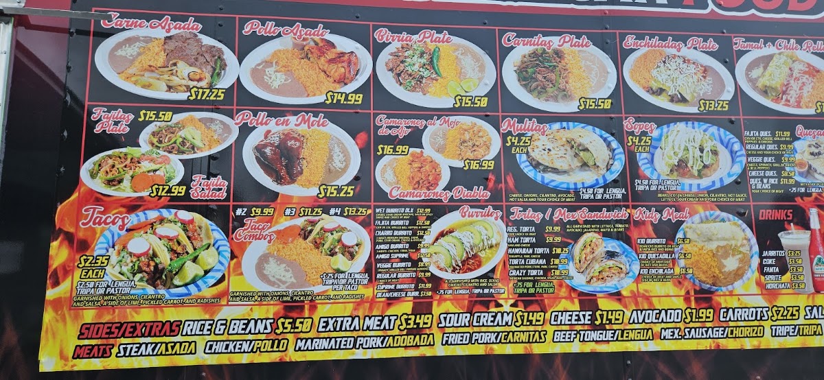 El Taco Amigo 3 menu board