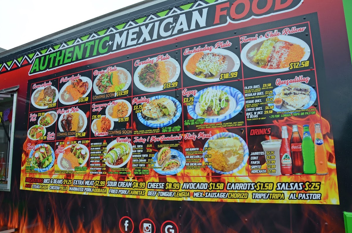 El Taco Amigo 3 menu board