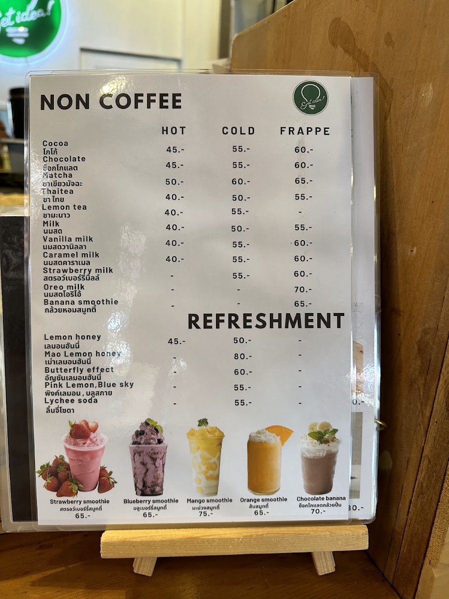 Get Idea! Coffee menu board