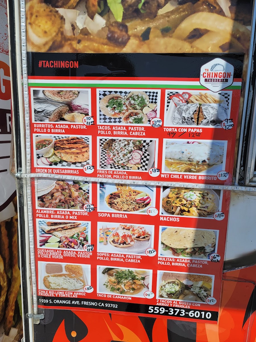Ta Chingon menu board
