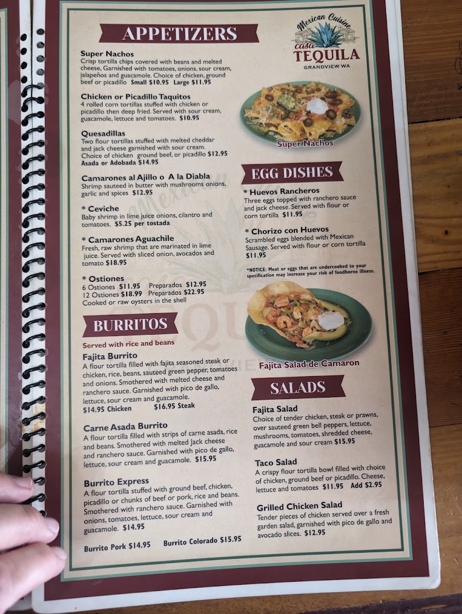 Casa Tequila menu board