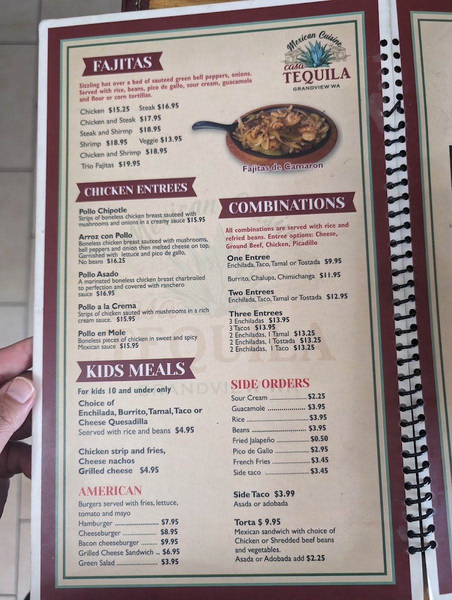 Casa Tequila menu board