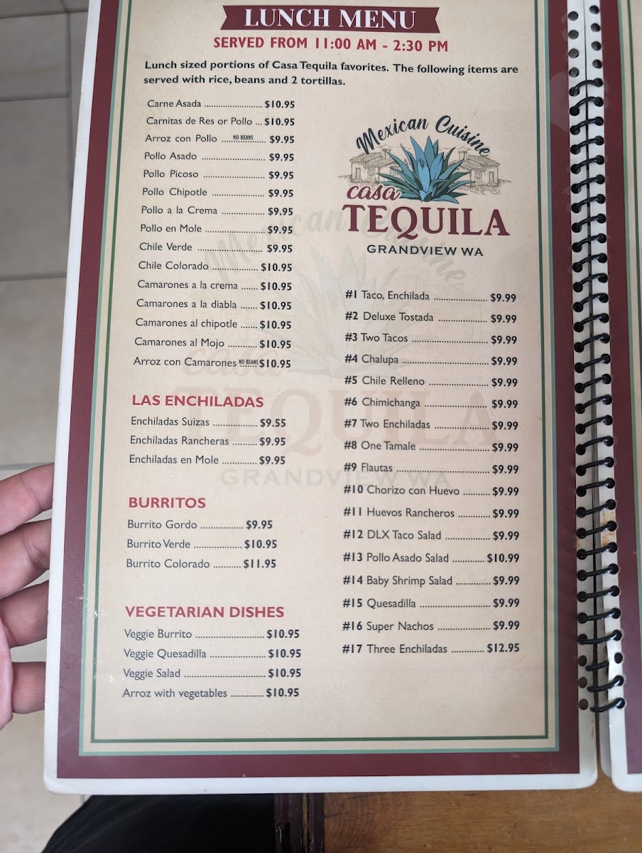 Casa Tequila menu board