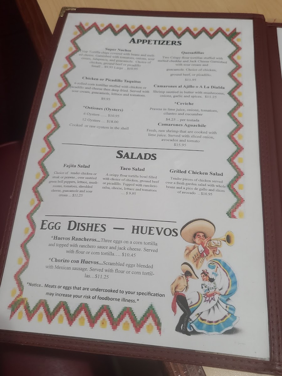 Casa Tequila menu board