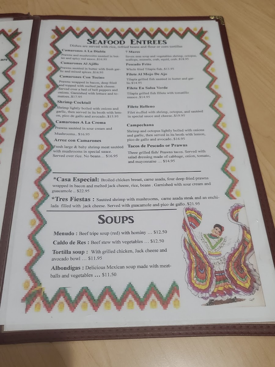 Casa Tequila menu board