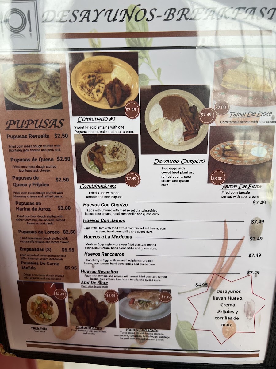 Las Tunas Restaurant menu board
