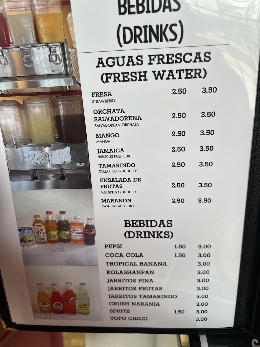 Las Tunas Restaurant menu board