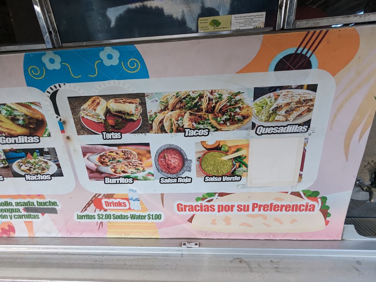 Tacos Lupita menu board