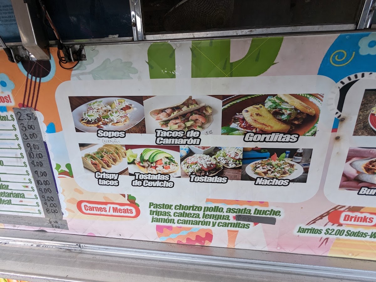 Tacos Lupita menu board