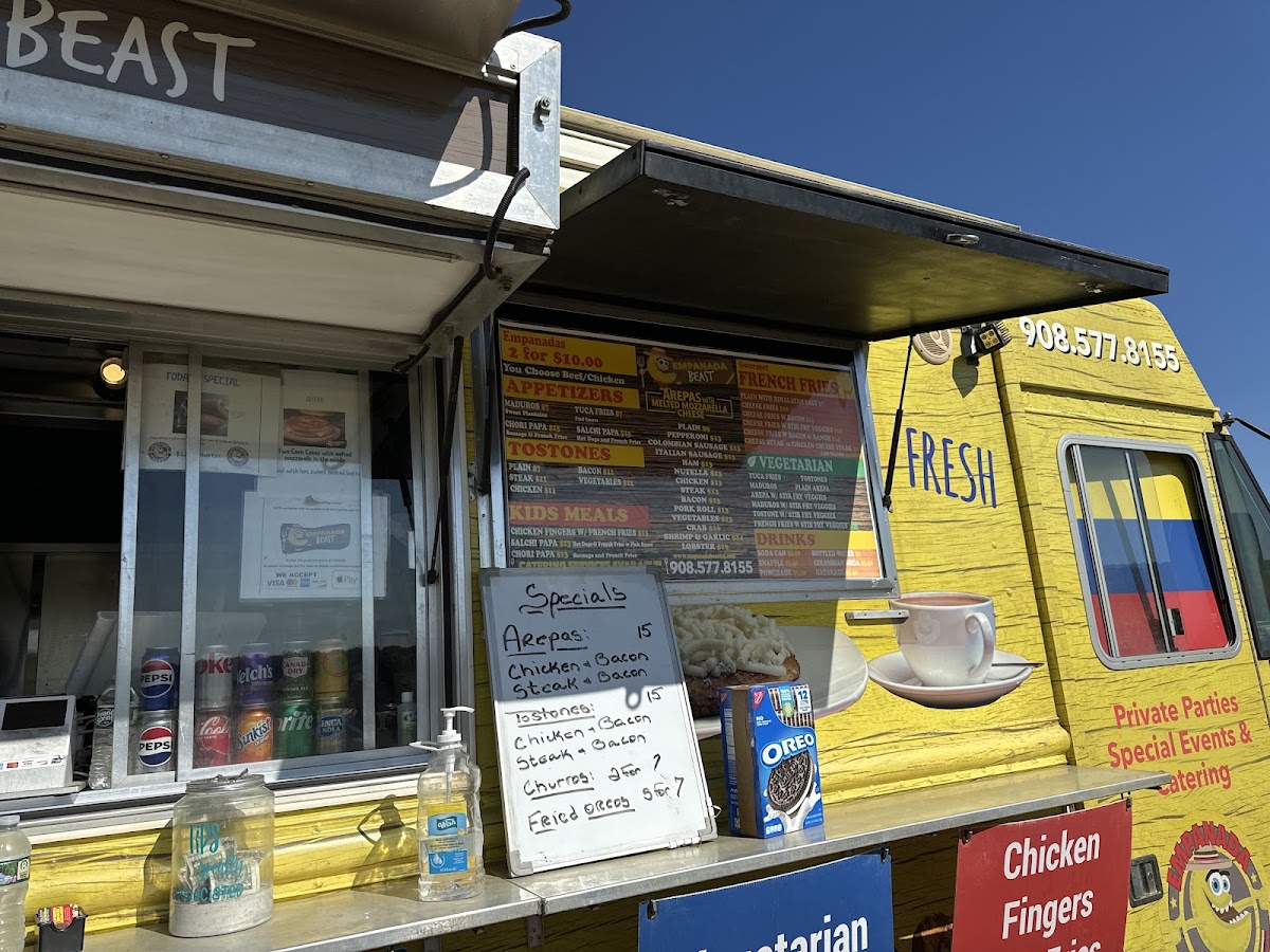 Empanada Beast menu board