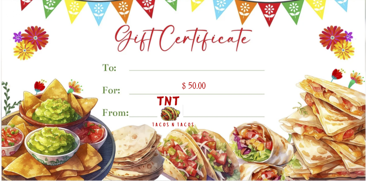 TNT Tacos N Tacos menu board