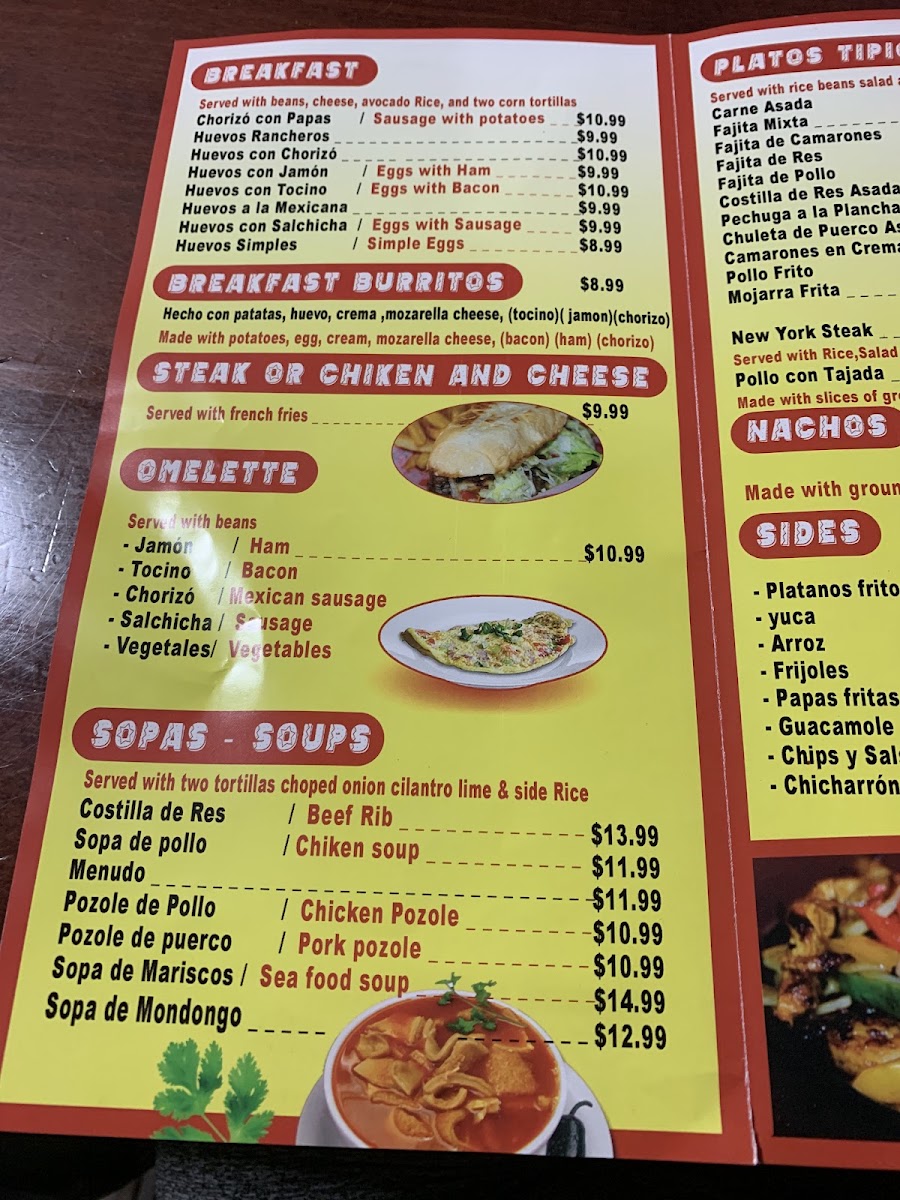 Tacos Brothers menu board