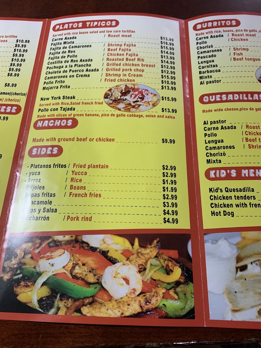 Tacos Brothers menu board