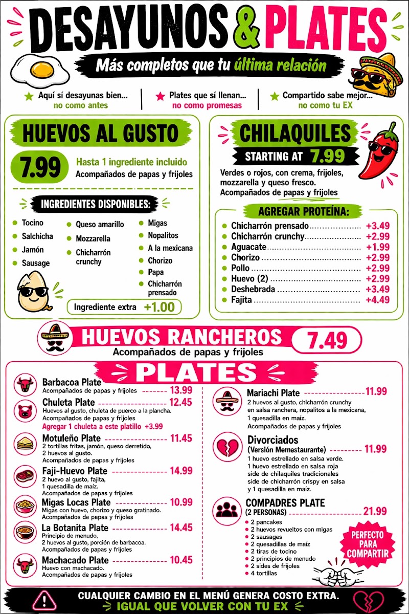 Memestaurante Cafe menu board