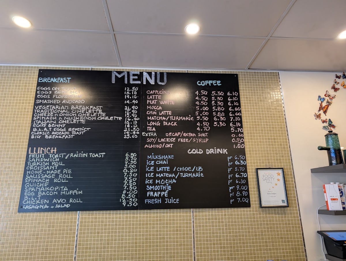 Dolce Delights menu board