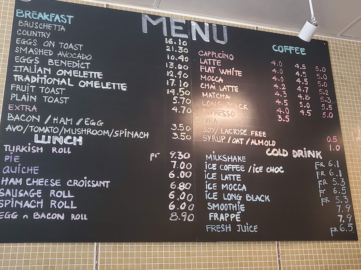 Dolce Delights menu board
