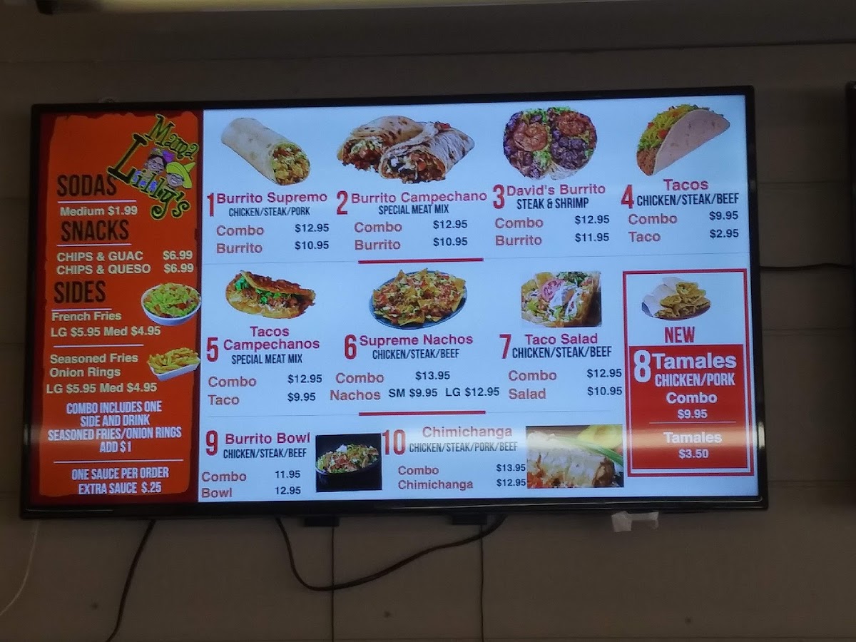 Mama Lilly's menu board