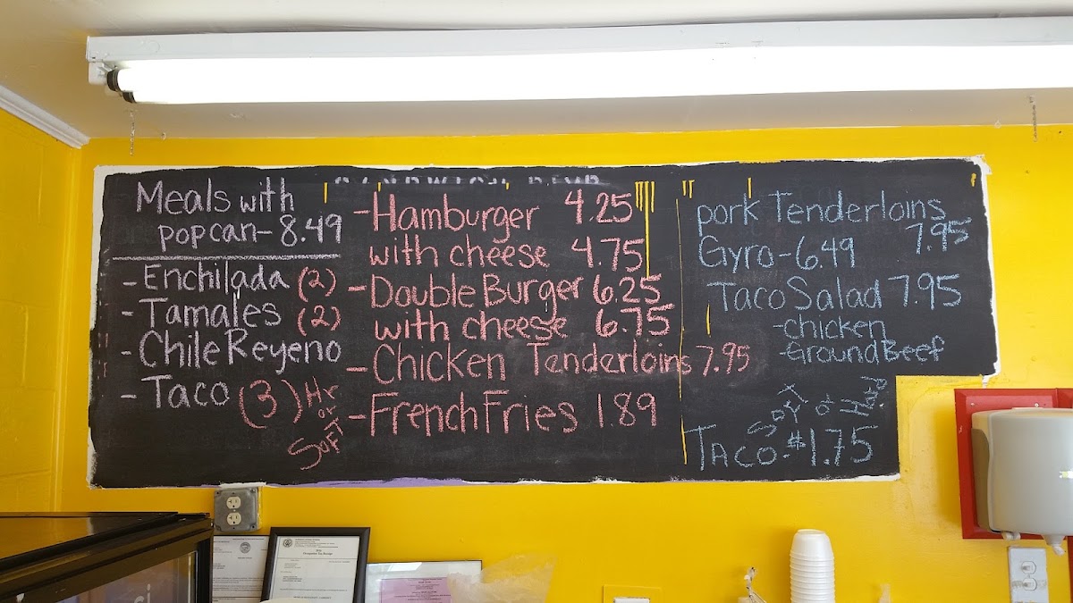 Mama Lilly's menu board