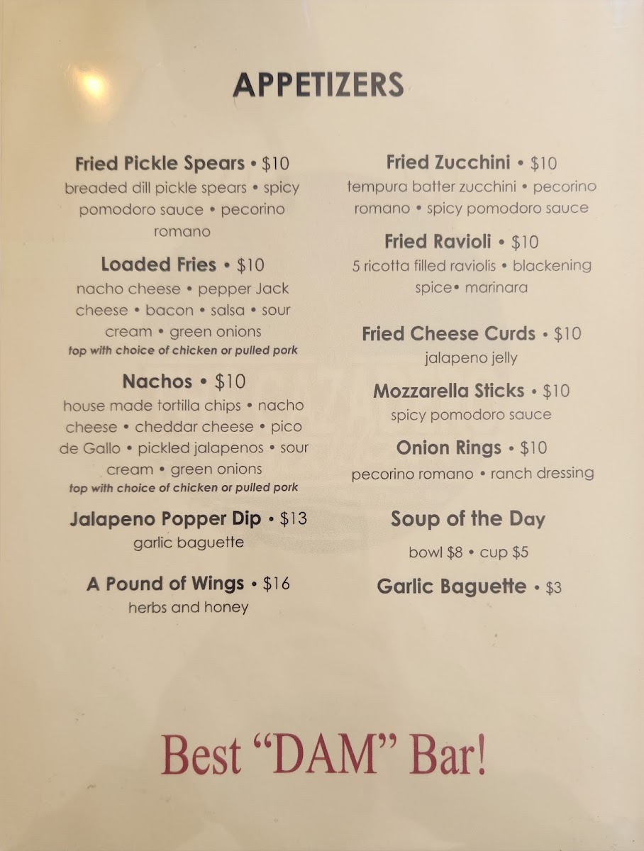 The Cazadero Steakhouse menu board
