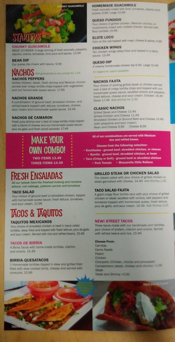 Pepper’s Mexican Grill and Cantina menu board