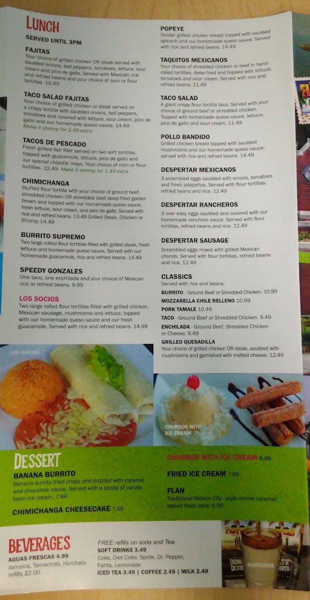 Pepper’s Mexican Grill and Cantina menu board