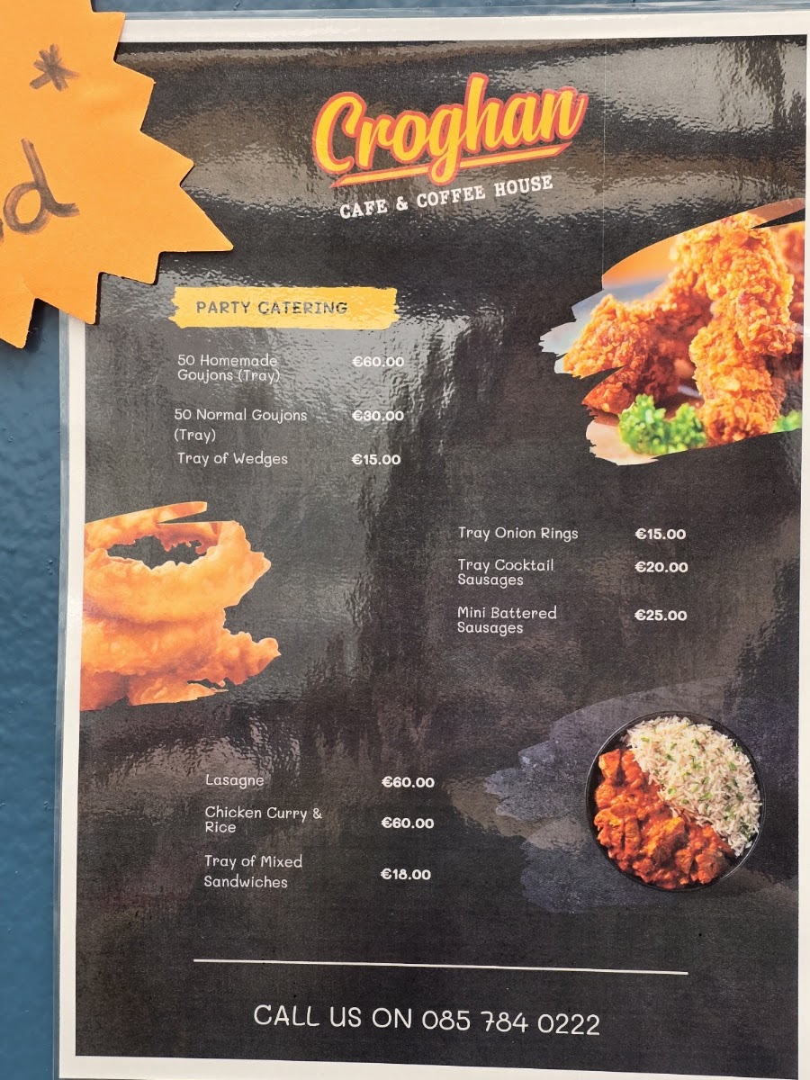 Croghan Cafe & Coffee House menu board
