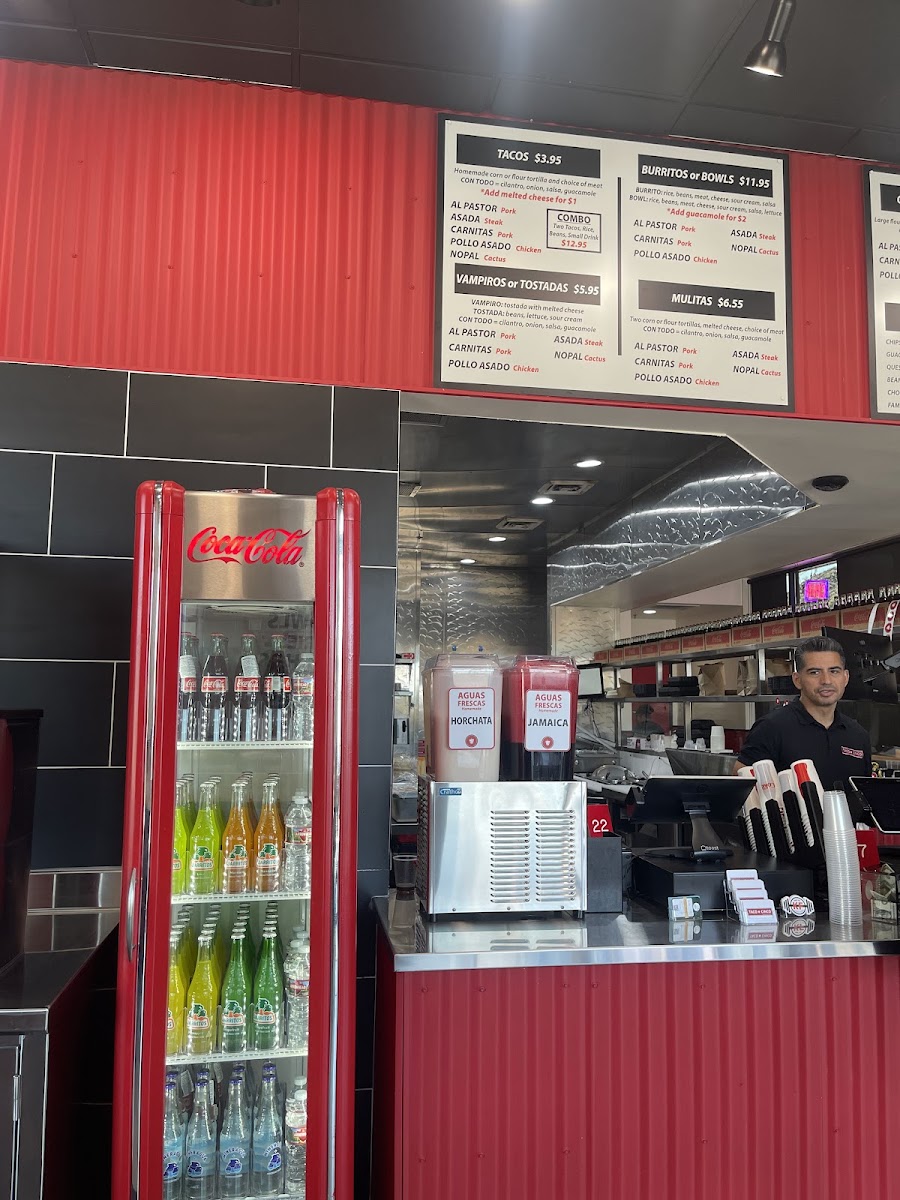 Taco Cinco menu board