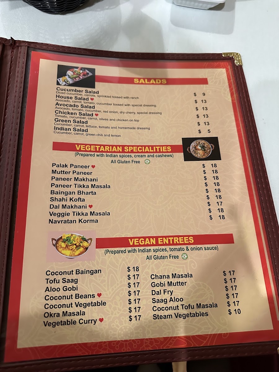Darbar Kitchen menu board