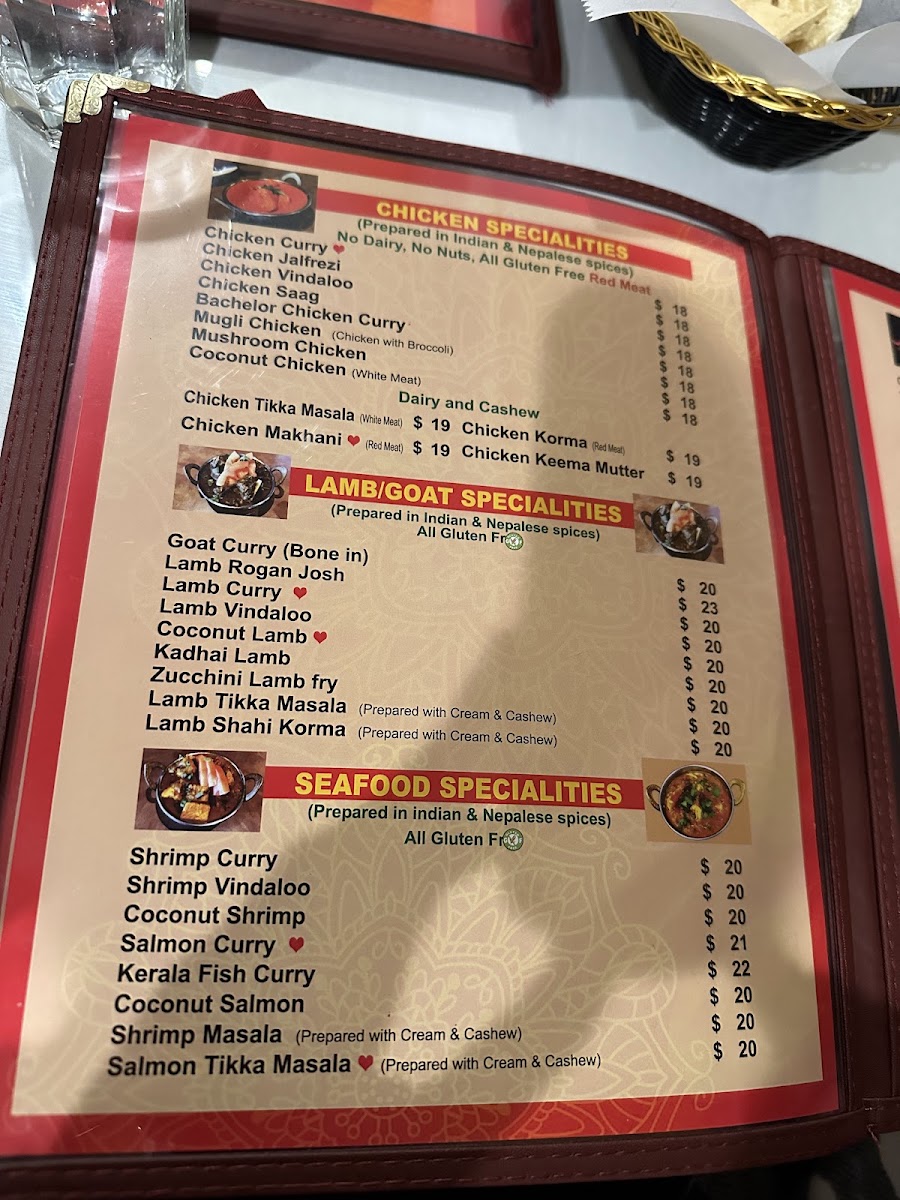 Darbar Kitchen menu board