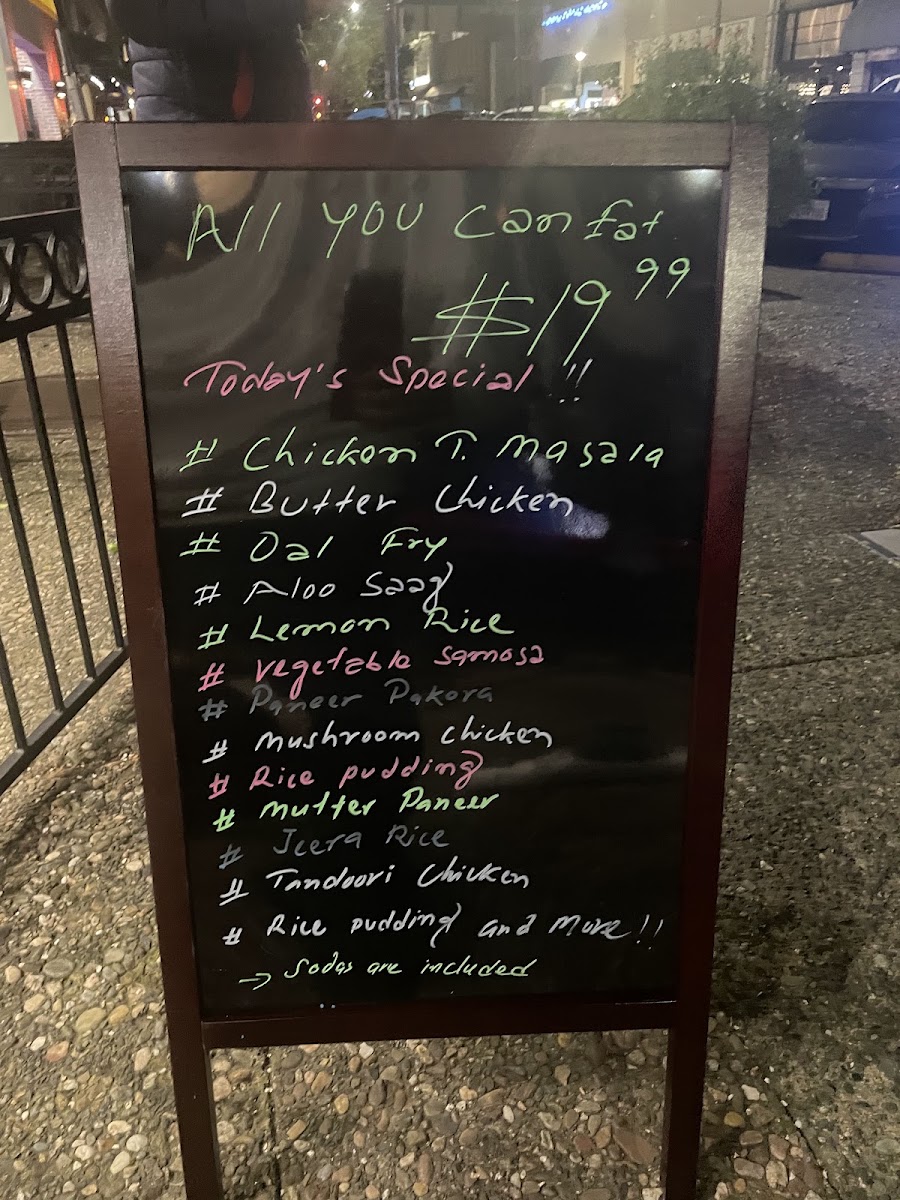 Darbar Kitchen menu board