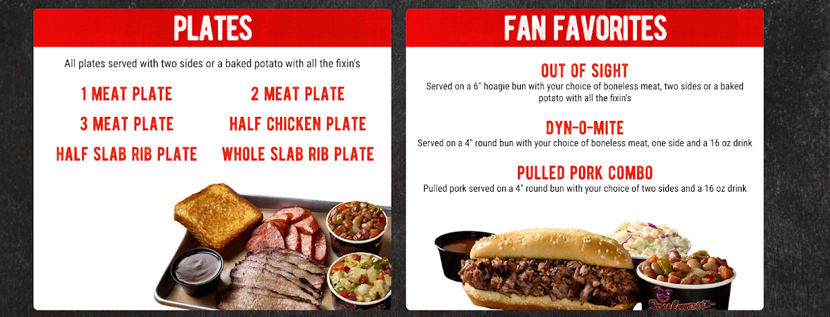 Soulman's Bar-B-Que menu board