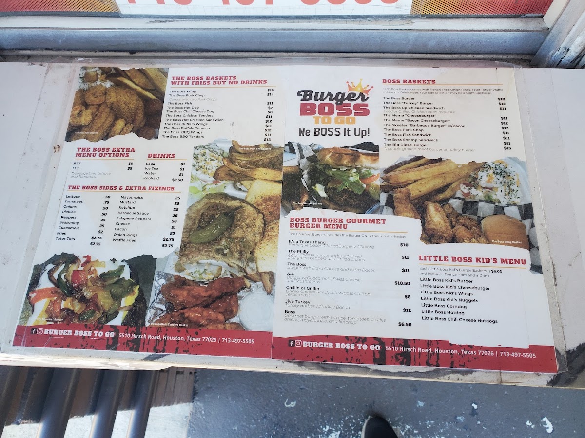 Burger Boss menu board