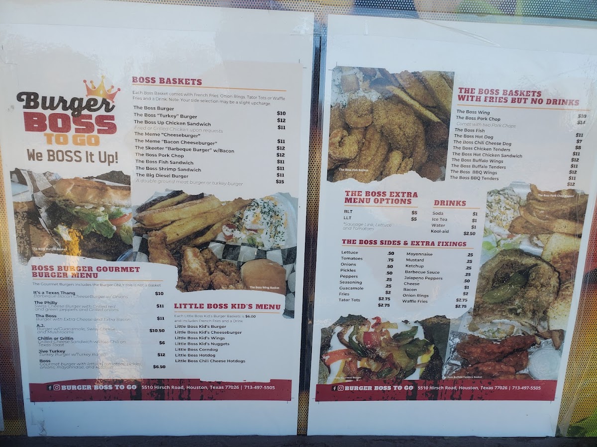 Burger Boss menu board