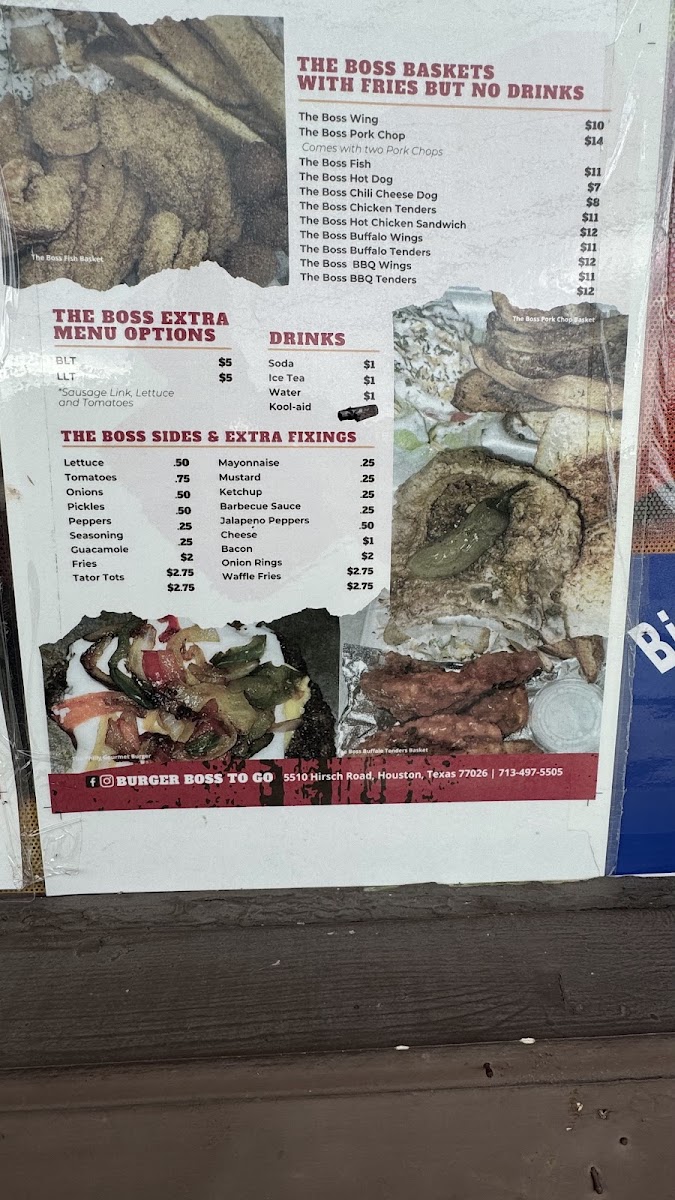 Burger Boss menu board