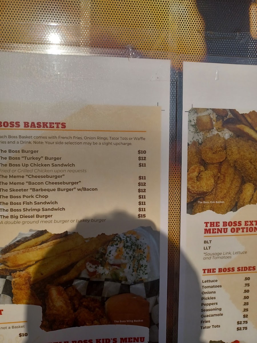 Burger Boss menu board