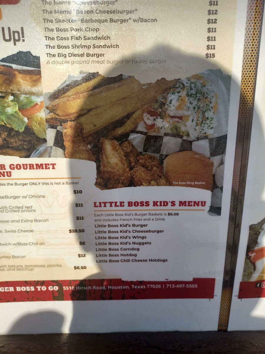 Burger Boss menu board