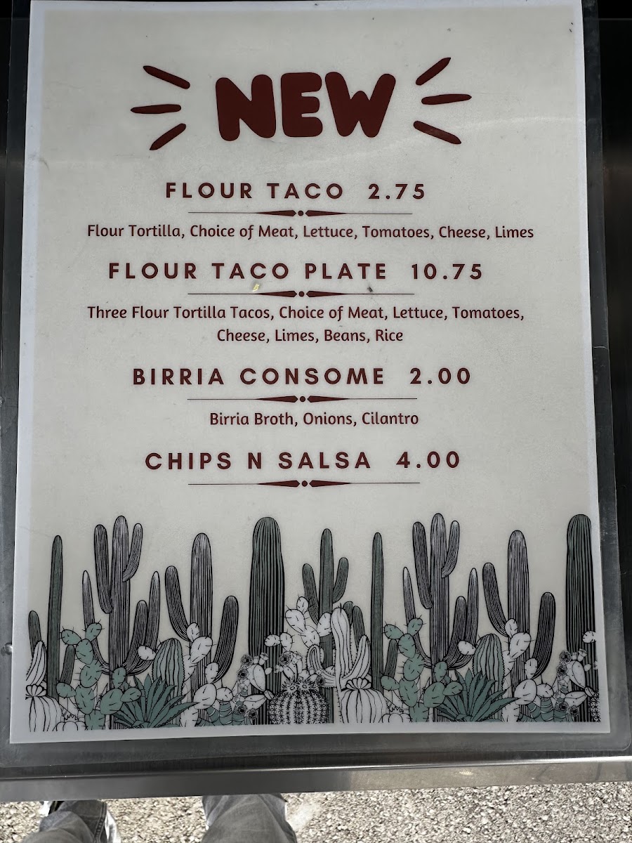 Hueso Mexican Grill menu board