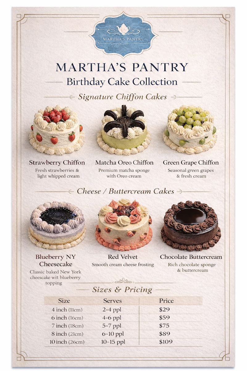 Martha's Pantry menu board