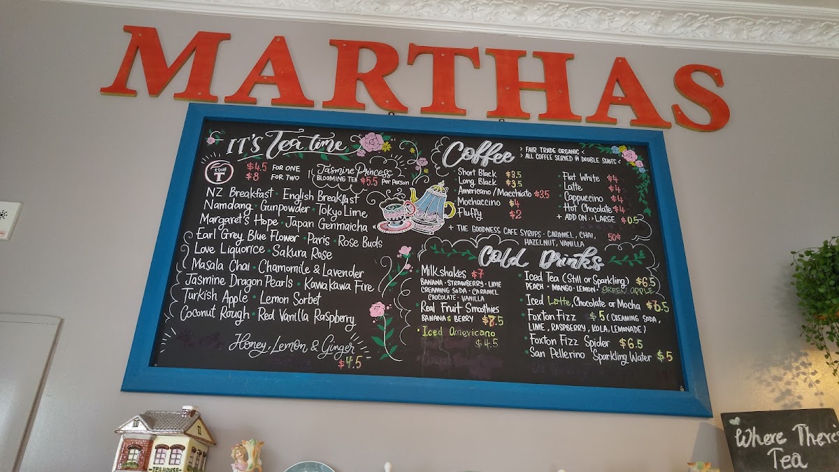 Martha's Pantry menu board