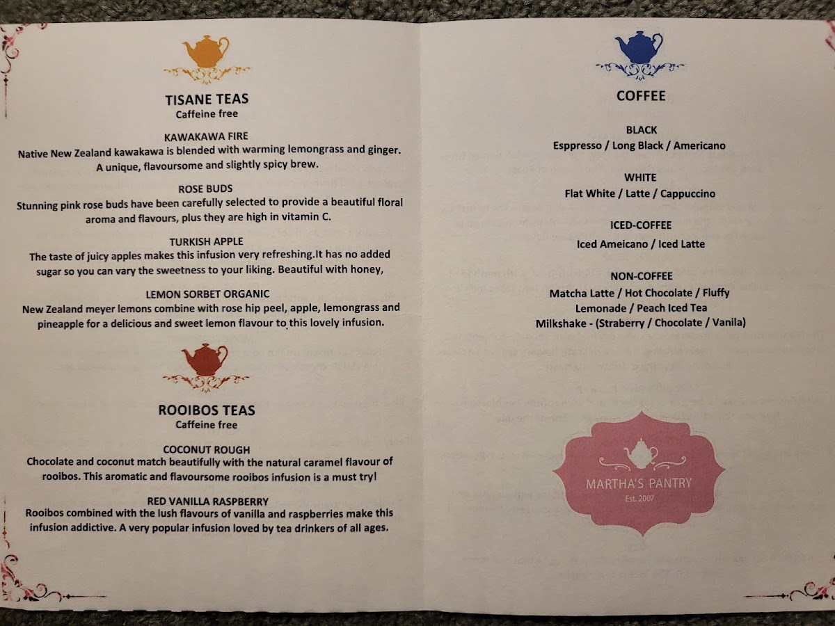 Martha's Pantry menu board