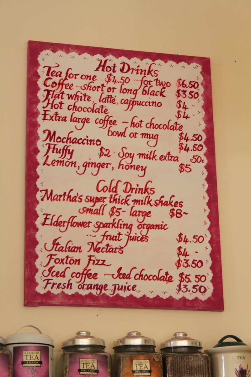 Martha's Pantry menu board