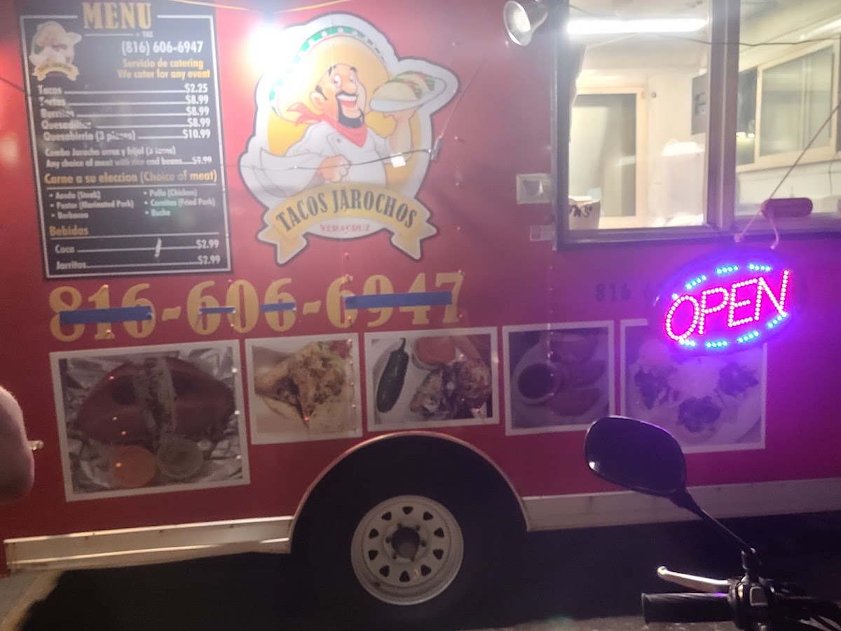 Tacos Jarochos menu board