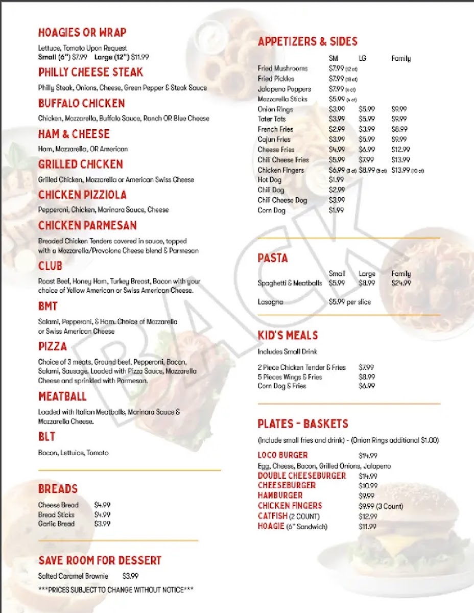 MILBIA’S KITCHEN menu board