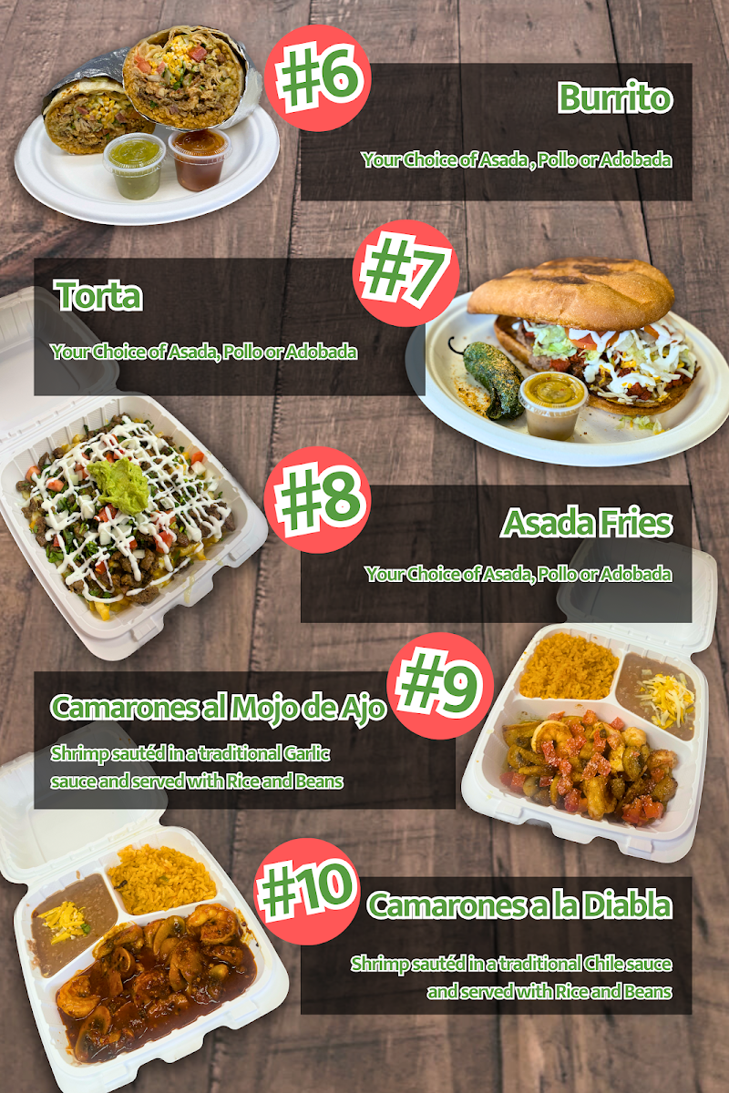 Chote's Tacos menu board