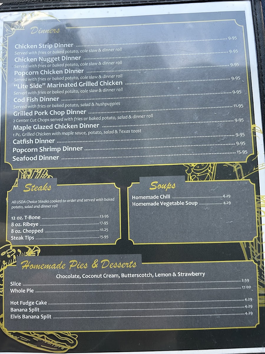 Opal’s Restaurant menu board