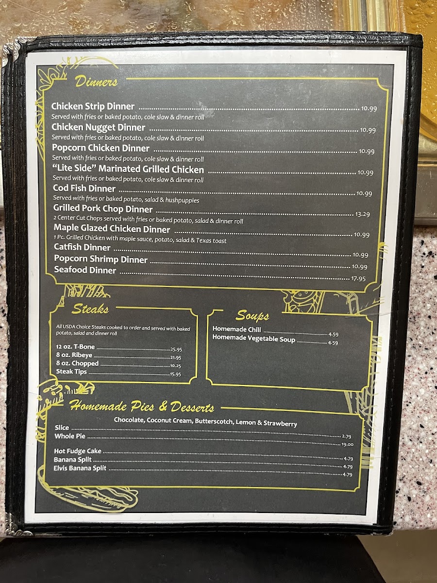 Opal’s Restaurant menu board