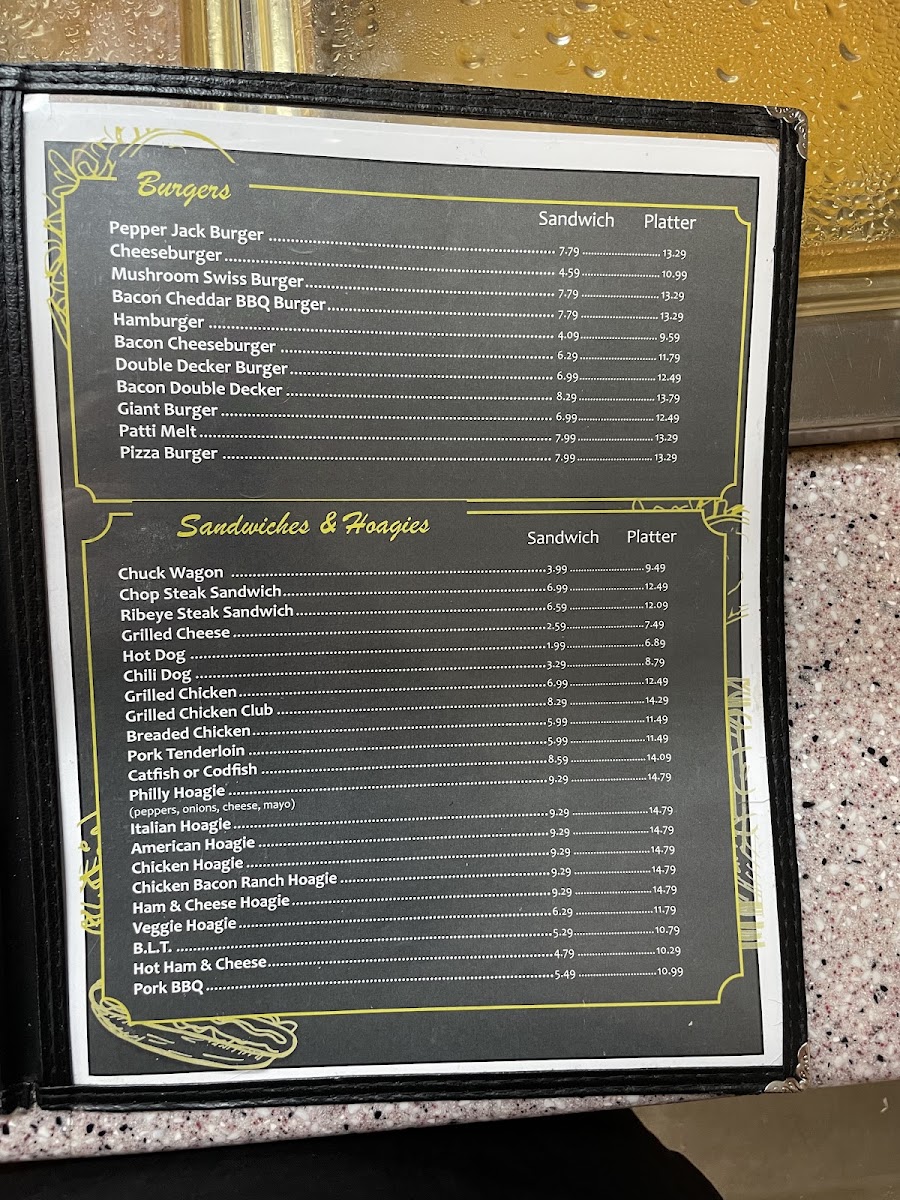 Opal’s Restaurant menu board