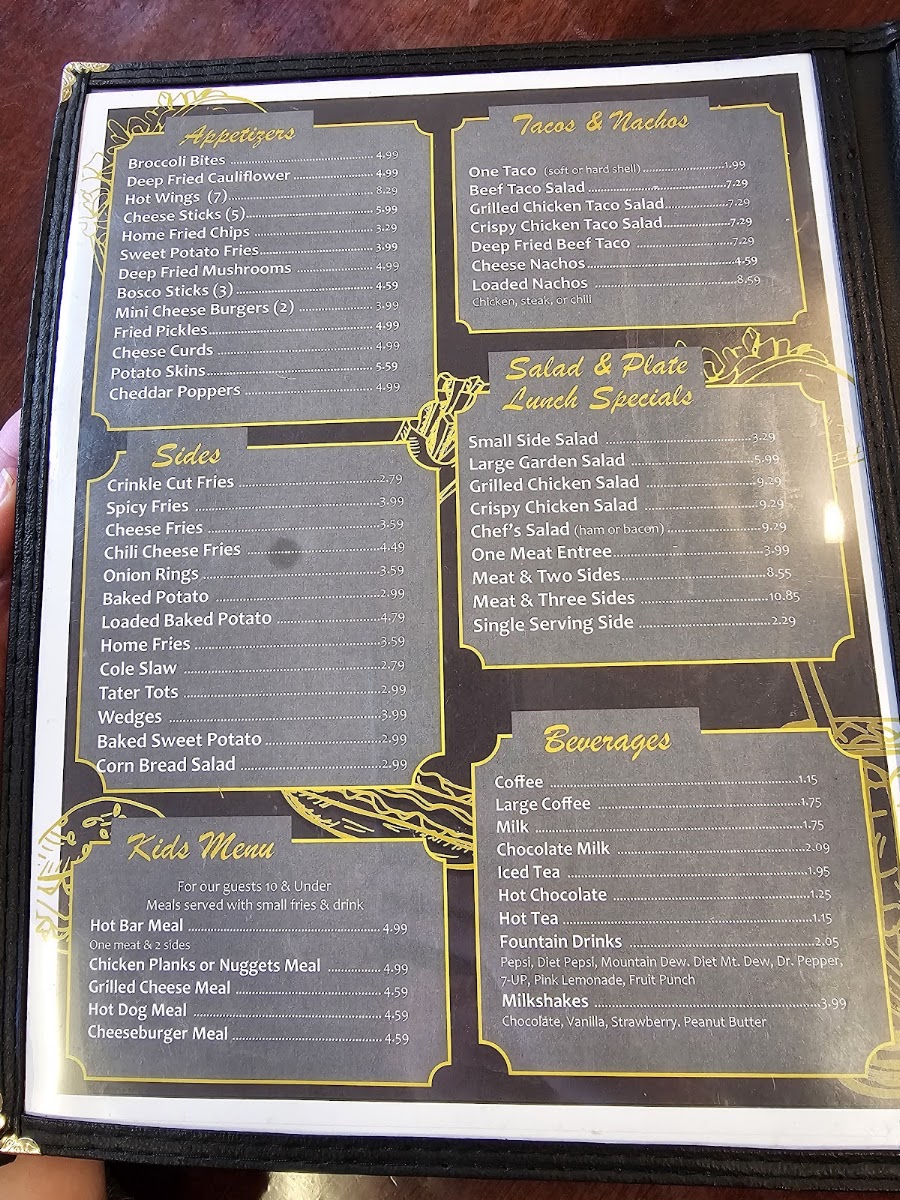 Opal’s Restaurant menu board